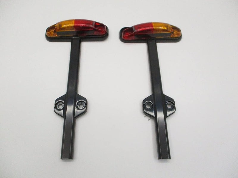 C2W Pair Red/Amber LED Trailer Fender Marker Clearance Light Black Base - Image 1